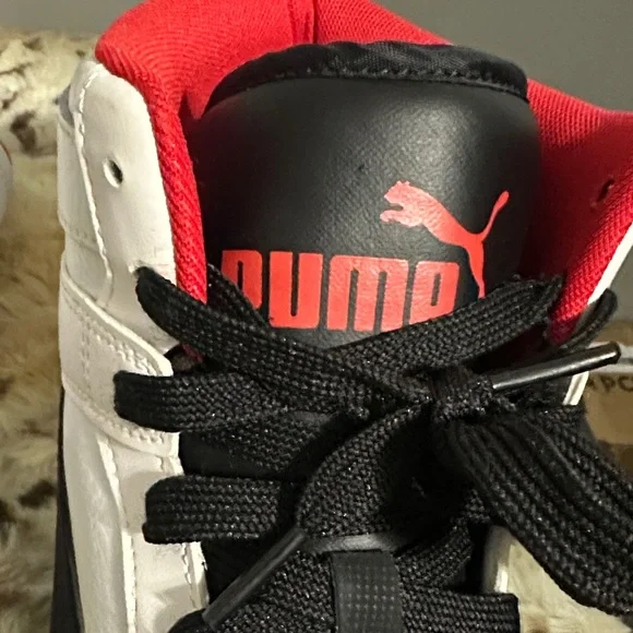 Puma White and Red High-Tops with Black Details - Picture 3 of 4